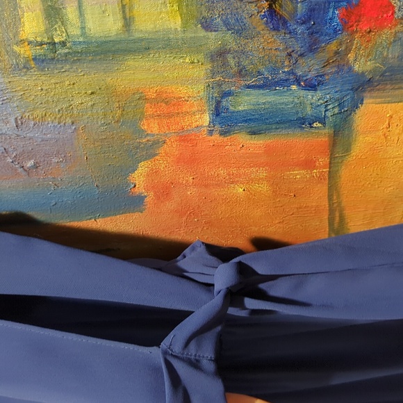 KH II Sportswear LTD Vintage 70s Shear flutter sleeves Royal Blue dress small - Picture 3 of 10